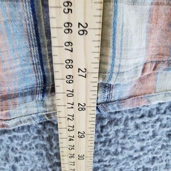 Kühl Shirt Mens Large Multicolor Plaid Tapered Fit Sleeve Linen Blend - Picture 7 of 11